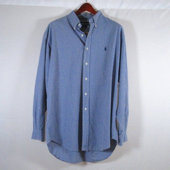Ralph Lauren Blake 100% Two-Ply Cotton Button Down Long Sleeve Shirt  Me… - Picture 1 of 5
